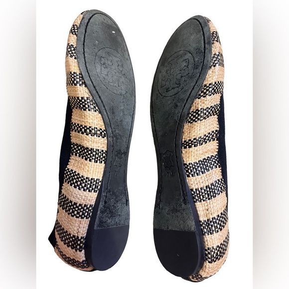 Tory Burch Caroline 2 Striped Classic Elastic Ballet Flats - great condition! - Picture 4 of 4